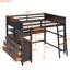 Lit mezzanine avec tiroirs et tablettes - Finition. Fabrication en bois massif. Bureau complet avec rangement de rangement pour chambre à coucher de couleur améliorée-1837307716