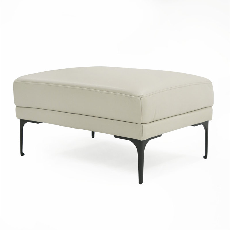 Lelia Upholstered Ottoman,  Light Gray