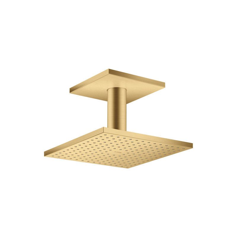 ShowerSolutions Square Showerhead 250 2-Jet Ceiling Connection, Brushed Gold Optic, 2.5 GPM