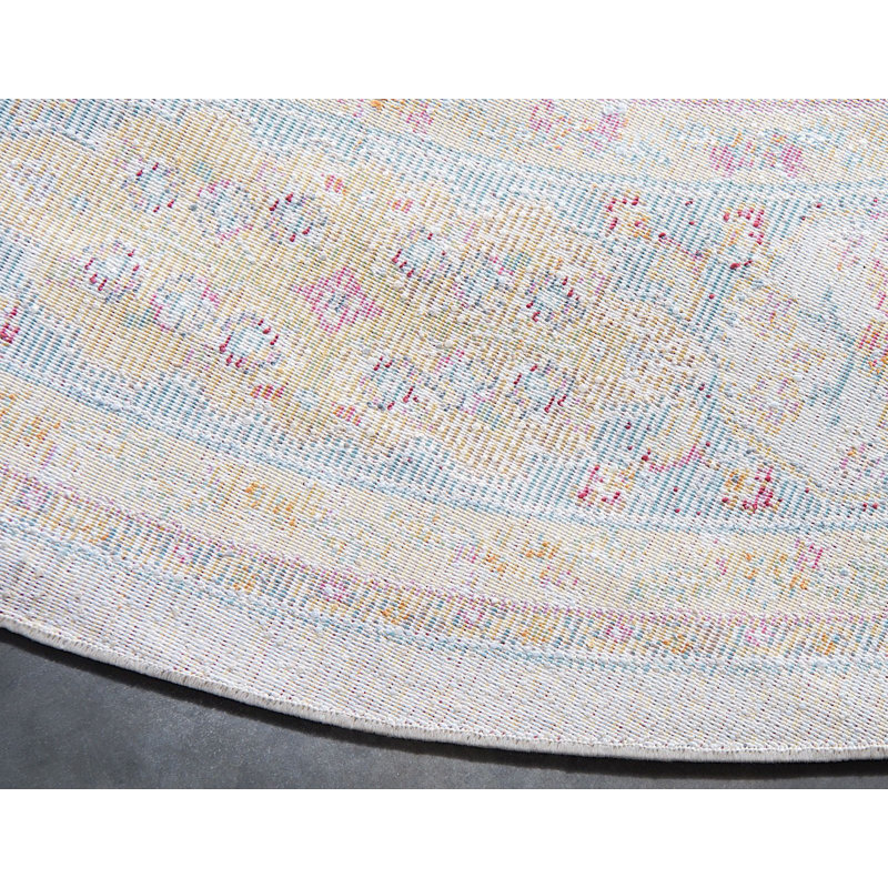 Folmar Geometric Indoor Rug, Round 5'5"