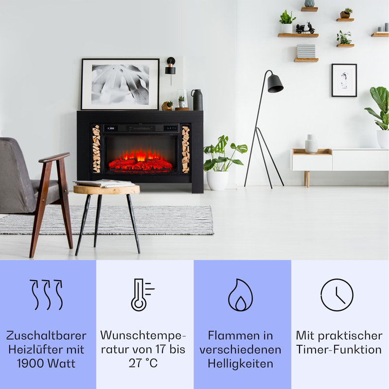 Klarstein 120cm W Electric Fireplace, Black