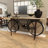 Broseley Metal 1 Shelf Bike Black Bar with Brown Wood Top