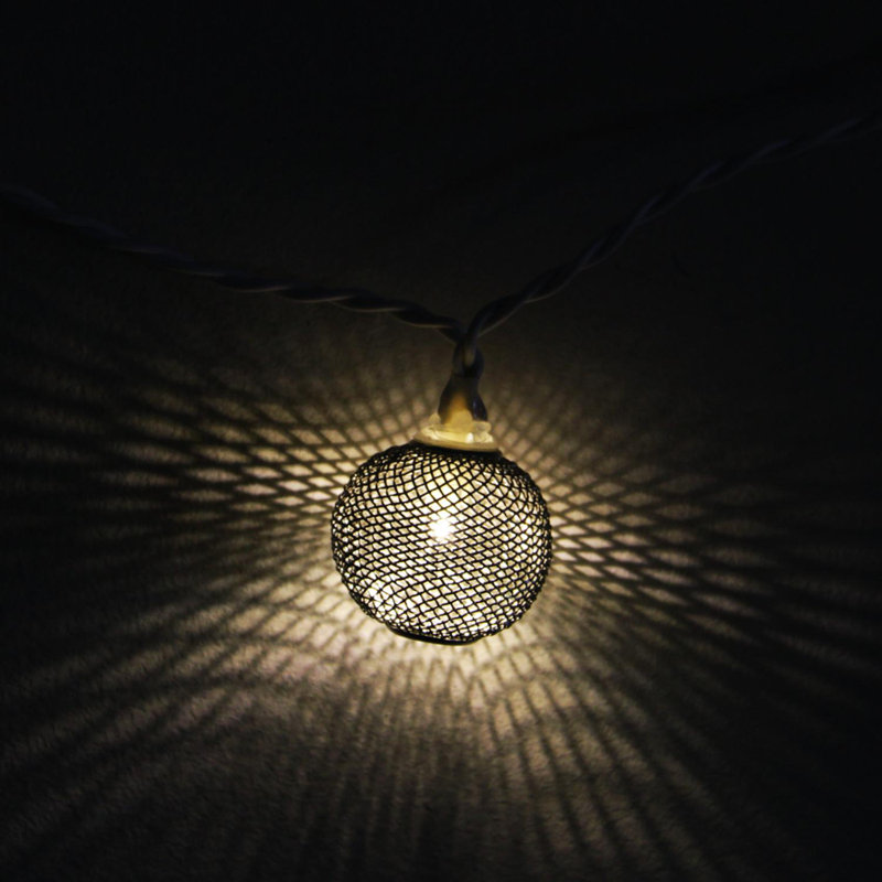 10 mini lumières de patio argentées à piles - fil blanc 7,5 pi