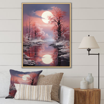 «White Fushia Winter Twilight II», reproduction sur toile encadrée
