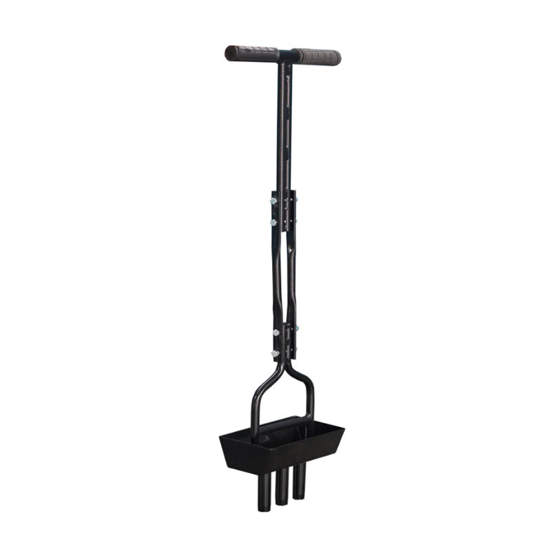 Manual Lawn Aerator With Tray & 3 Hollow Slots, Soil Corer Collector For Lawn Care