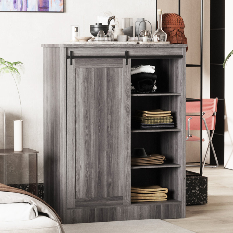 Commode 5 tiroirs Gentleman, Gris