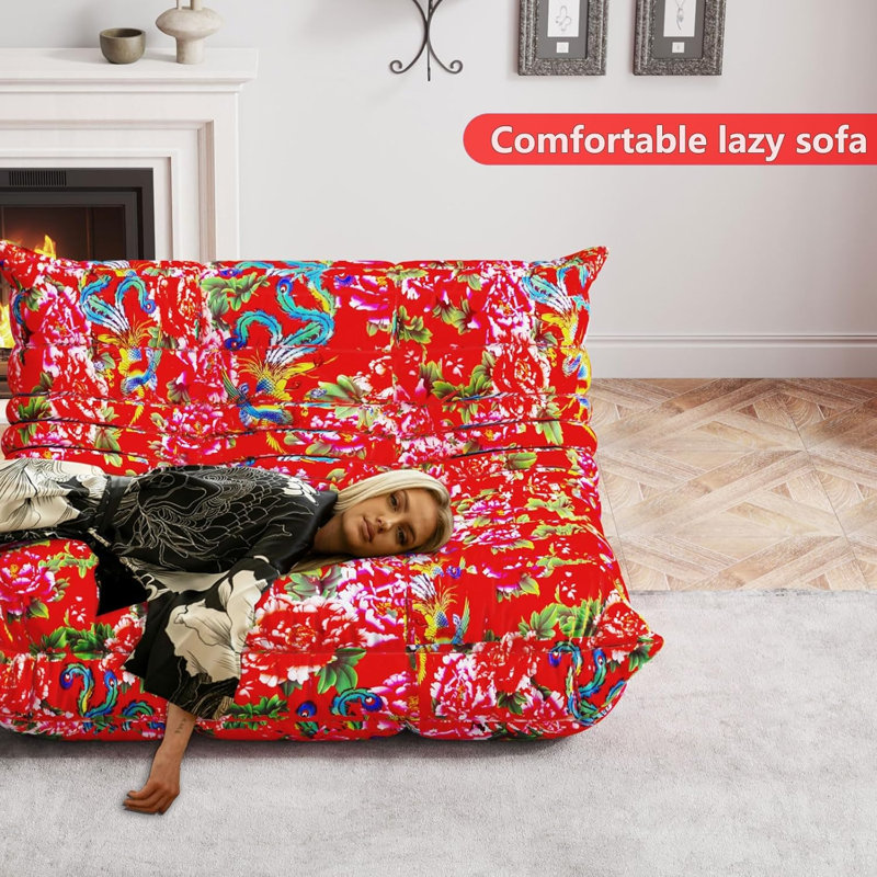 Bean Bag Chair, Fireside Chair, Large Bean Bag Chair For Adults, Bean Bag Chairs For Teens With High-Resilience Foam, Non-Slip Base Floor Lounge Sofa,Living Room (Single)