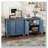 Storage Cabinet with Magnetic Doors, Matte Vintage Finish, Handle-Free Design, Raised Legs for Easy Cleaning