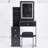 29.2" Small Left Bedside Cabinet Vanity Table + Cushioned Stool