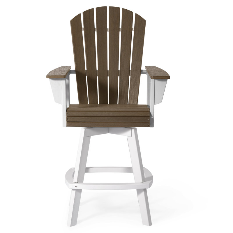 Fauteuil bar pivotant Kevin Adirondack, blanc, Gris / Blanc, 29.25"