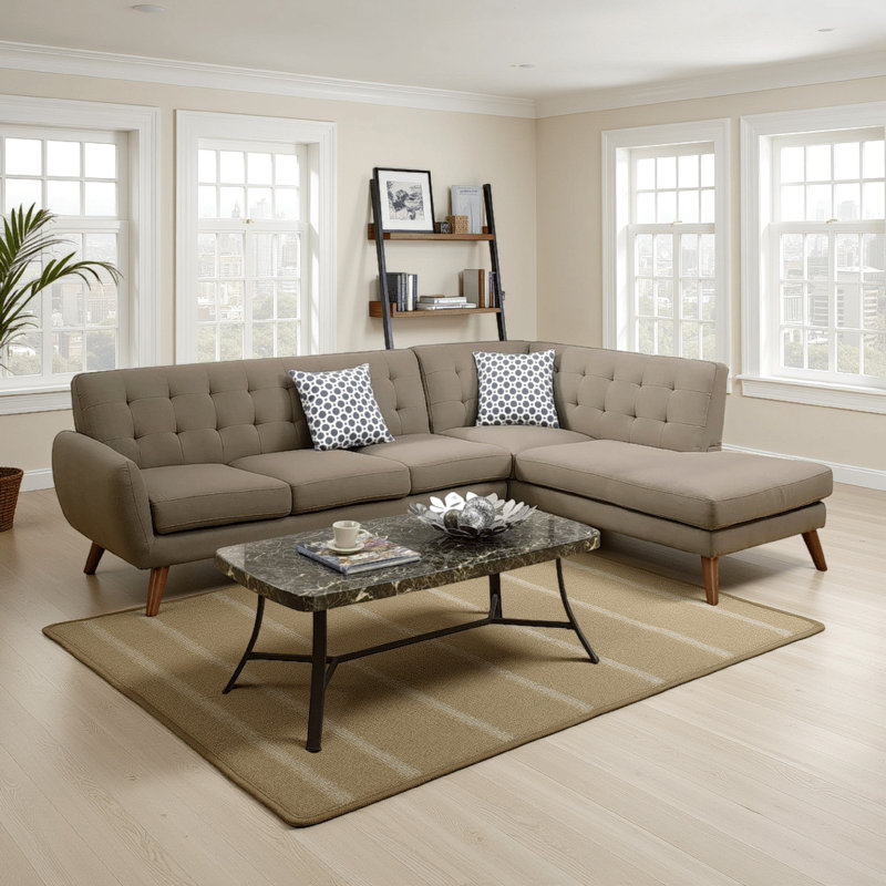 Upholstered L-Shaped Sectional Right Hand Facing