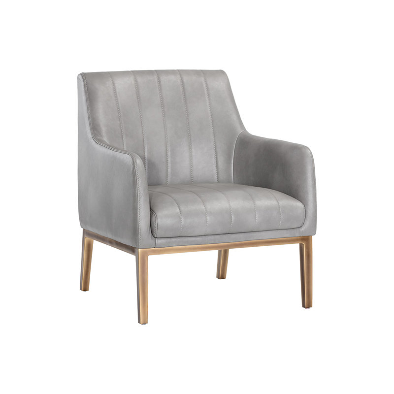 Fauteuil club en similicuir, Similicuir gris