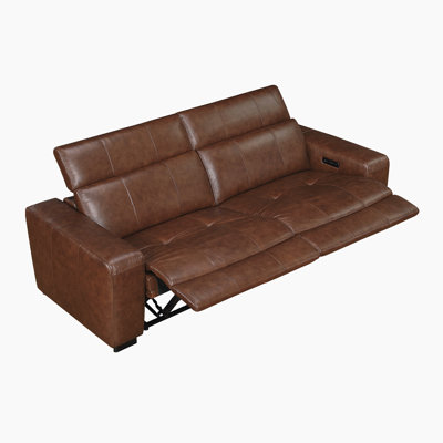 Rossi 90" Genuine Leather Modular Loveseat