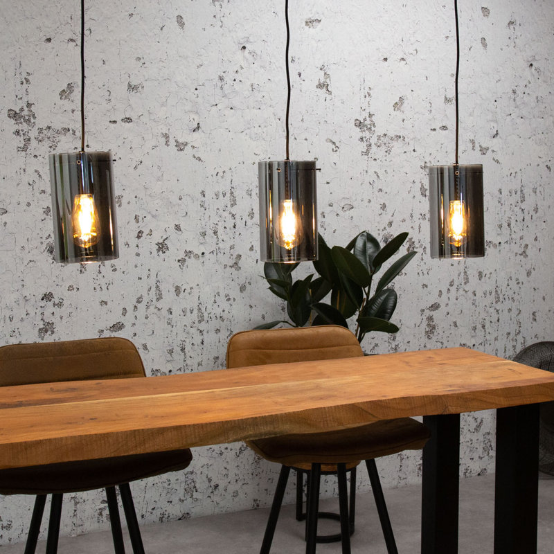 Callum-Shaun 3 - Light Black Cylinder Pendant