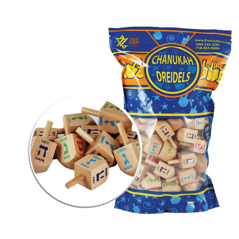 Ensemble de dreidel en bois 100 pièces