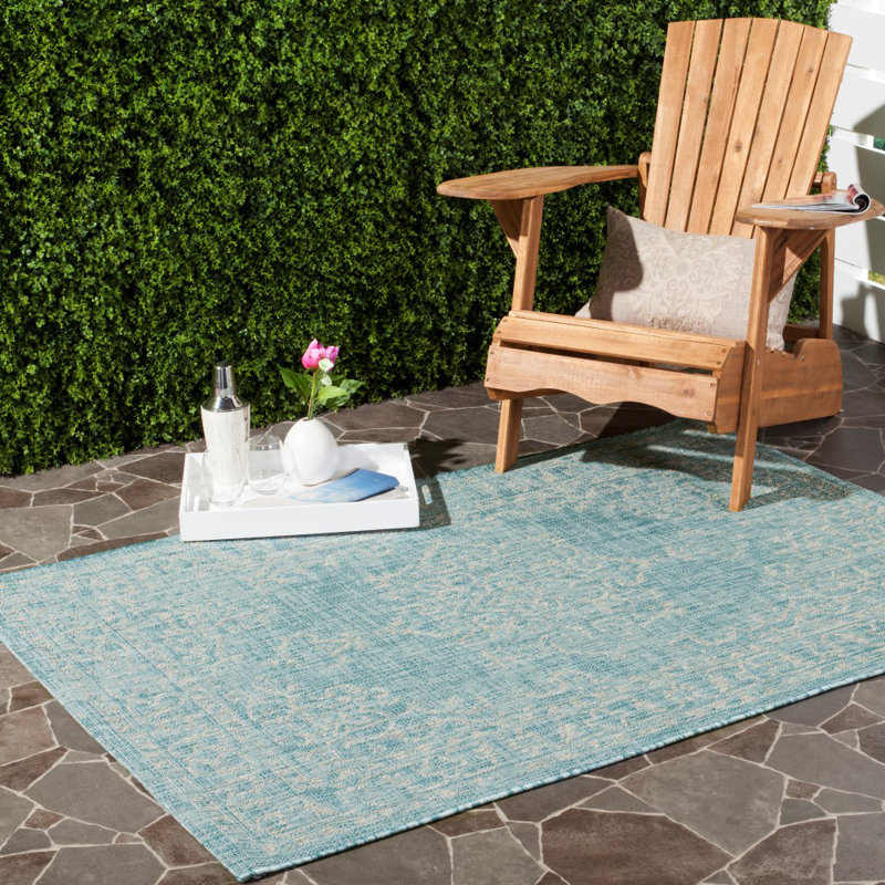 Lanny Performance Oriental Indoor/Outdoor Area Rug, Rectangle 5'3" x 7'7"