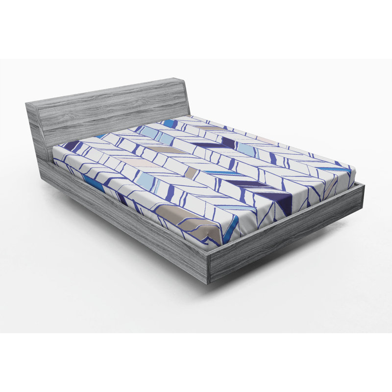 Microfiber Geometric Fitted Sheet, Full Fitted Sheet
