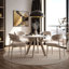 Extendable Round Metal Base Dining Table-221239679-221239677