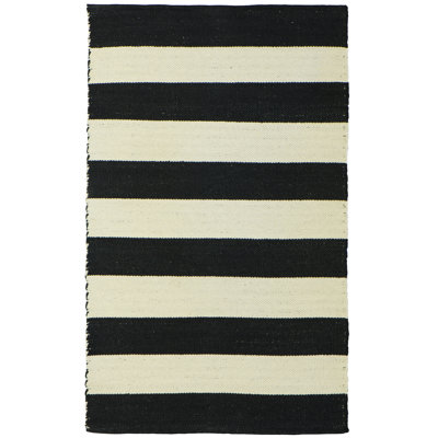 Hiren Striped Cotton Hand Knotted Area Rug
