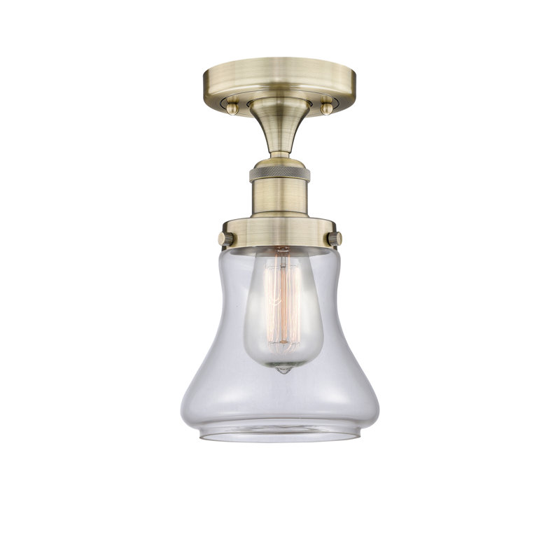 Plafonnier semi-encastré Raghul, Laiton antique, Transparent