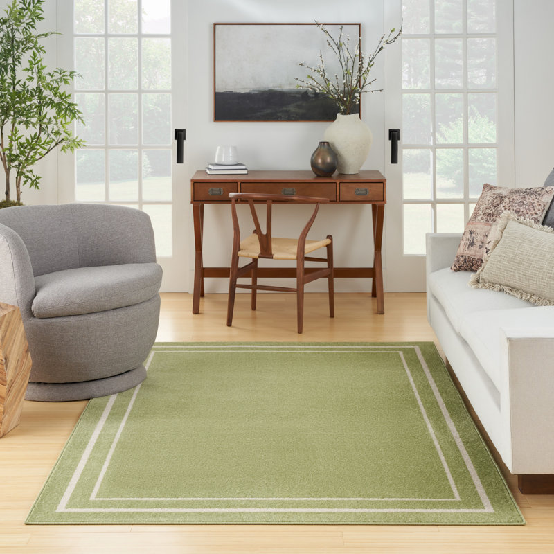 Nourison Essentials Green Ivory Indoor/Outdoor Area Rug, Rectangle 2' x 4'