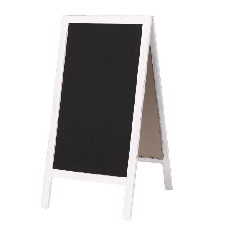 HWC-C17 Free Standing Chalkboard, White/Beige
