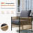 Outdoor Patio Furniture Set, 4 Piece Patio Conversation Sets with Coffee Table, HDPE Rope & Aluminum Armrests, Outdoor Conversation Sets with Thick Cushions for Deck, Backyard, Graphite Grey-494097790-492858388