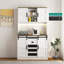 Armoire de bar Farmhouse avec porte de grange coulissante, grande table de buffet de bar Buffet