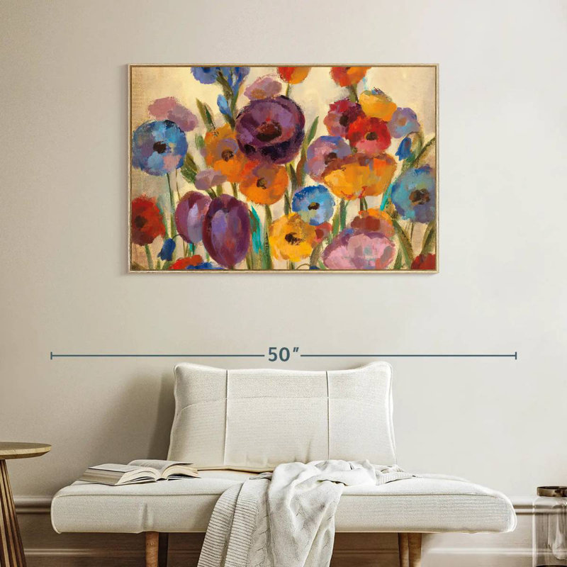 Garden Hues I, Cadre flottant en bois naturel, 40 po x 27 po