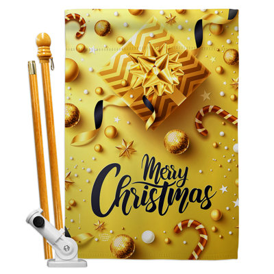 Double Sided 40'' H x 28'' W Polyester Christmas Flag Set