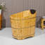 34'' x 23'' Mobile Freestanding Soaking Wood Bathtub For Small Space