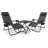 Elsha 3Pcs Folding Zero Gravity Reclining Chair Set with Coffee Table, Extra Wide Lounge Chairs Set-1519648235