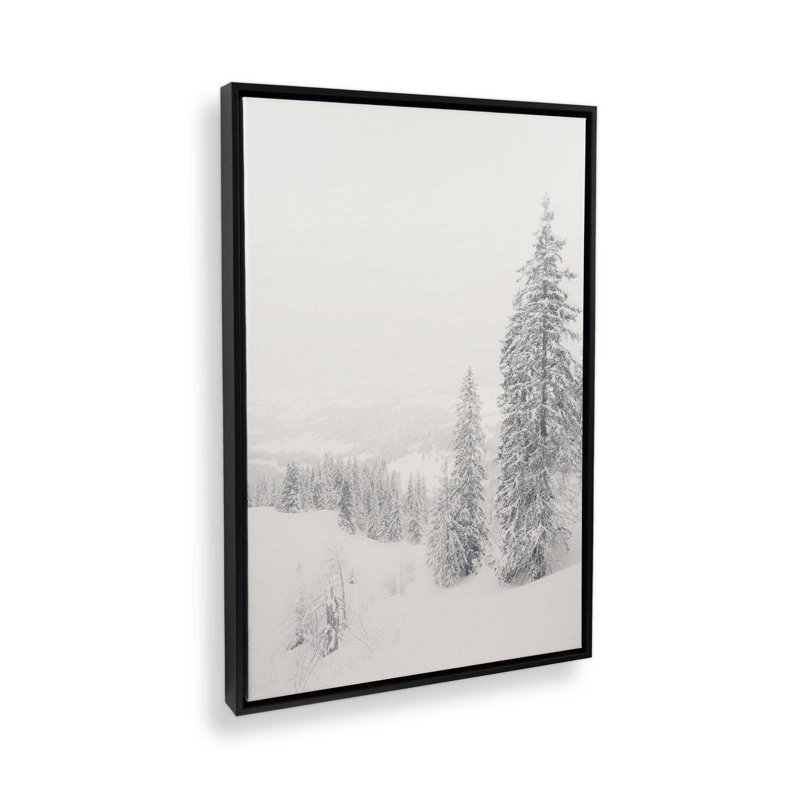 «Winter's Embrace», reproduction sur toile, Cadre flottant noir satiné, H 18,75 po x l 12,75 po x P 1,75 po