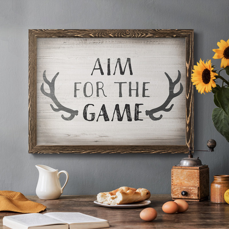 «Aim Game», reproduction sur toile, H 18 po x l 26 po x P 1,5 po, Noyer