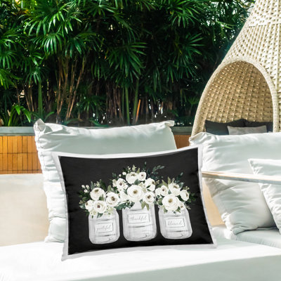 Coussin d'extérieur Floral Farmhouse Jars Trio