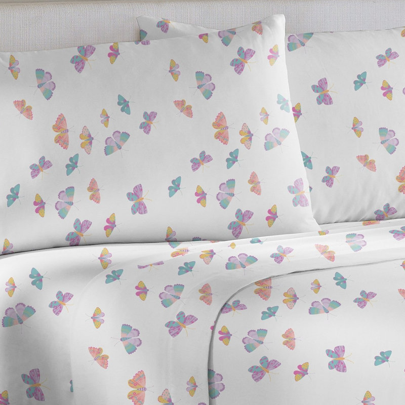 Taie d'oreiller en coton percale 2 pièces Pointehaven Butterfly Fairy