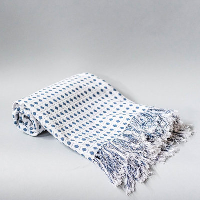 Jeté en coton 50 po x 65 po avec pampilles