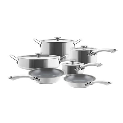 Batterie de cuisine en acier inoxydable 10 pièces avec revêtement Chantal 3.