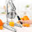 Courant Cast-Iron Professional Hand-Press Citrus Juicer, Heavy-Duty Orange and Lemon Squeezer, Stainless Stee-106548413