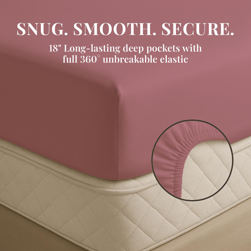 Premium Rayon From Bamboo Blend Sheet Set With Deep Pockets, Cooling and Breathable, King Sheet Set with 4 Pillowcases