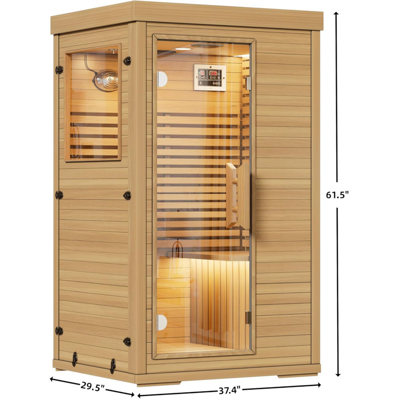 Sauna à infrarouges lointains, saunas d'intérieur en bois de pruche à faible intensité d'eau 1000w