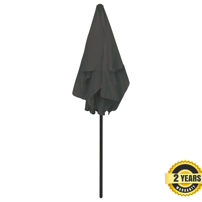 Caylee 180cm X 120cm Rectangular Beach Parasol, Anthracite