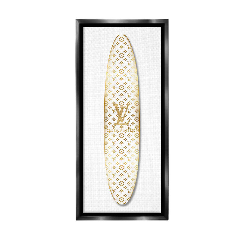 «Designer Patterned Surfboard Floater Frame» par Madeline Blake sur toile, Cadre flottant noir de jais, H 31 po x l 14 po