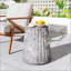 Table d'appoint d'extérieur sculptée Cleme, béton léger durable, utilisation intérieure et extérieure polyvalente-1463525558