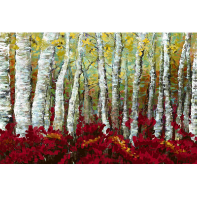 " Golden Red Birches " Painting Print