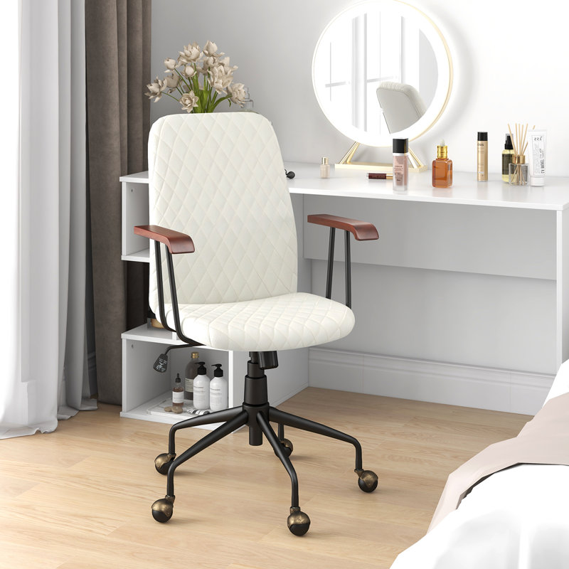 Milaina Velvet Office Chair, Beige