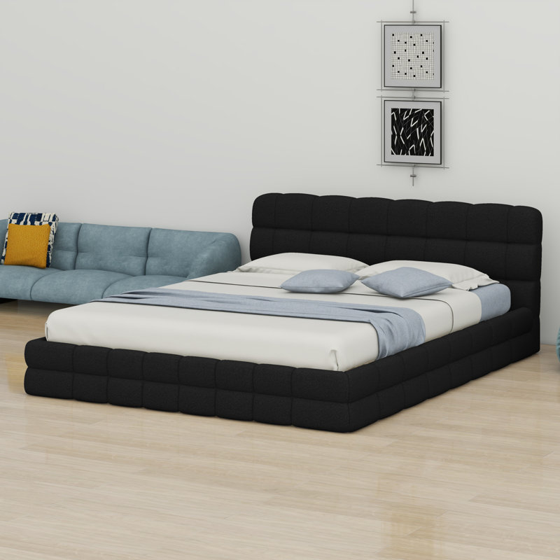 Upholstered Platform Bed, Black