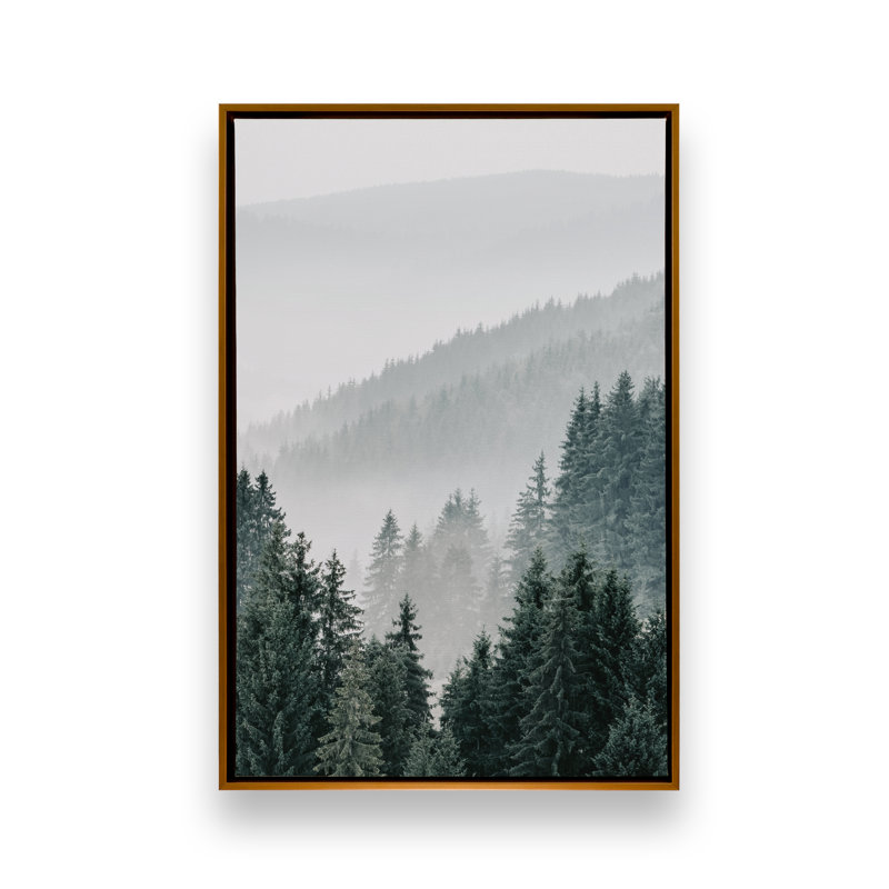 Bleron sur toile, 38" H x 26" W, Cadre flottant or poli