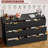 Black 54" Wide Fluted 6-Drawer Dresser – Double Chest with Gold Handles, Large TV Stand & Versatile Storage for Living Room, Bedroom, Hallway-1922742830