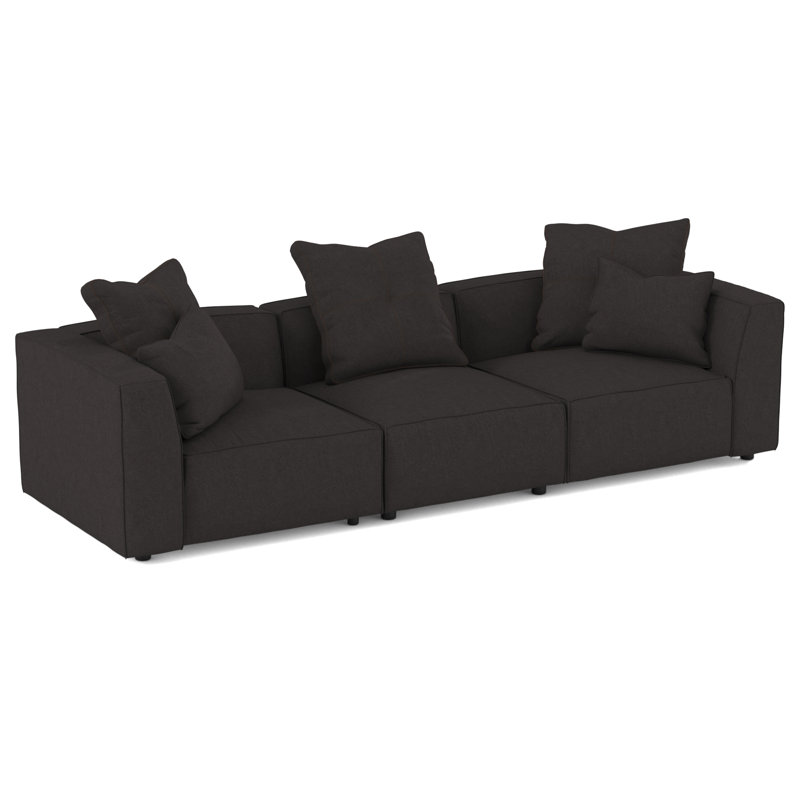 Del Modular Upholstered Sectional, Bella Asphalt Polyester